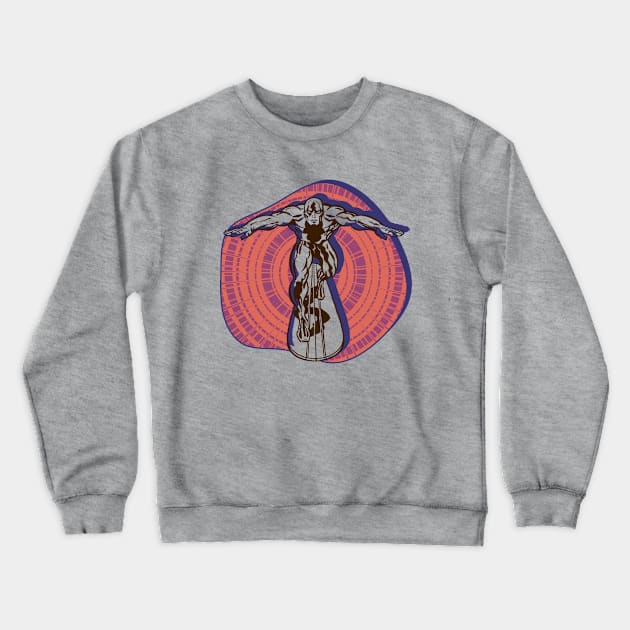 Surf the Cosmos Crewneck Sweatshirt by Doc Multiverse Designs